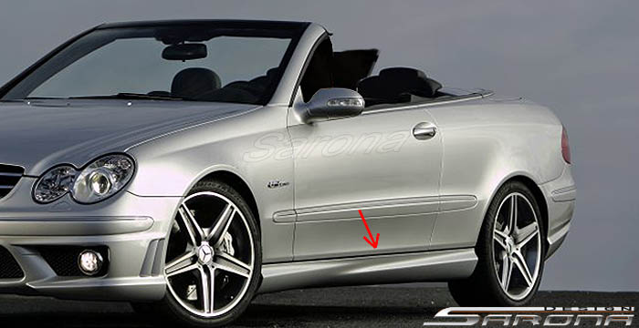 Custom Mercedes CLK Side Skirts  Convertible (2003 - 2009) - $490.00 (Part #MB-009-SS)
